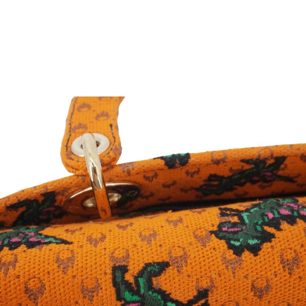 Christian Dior Lady Dior D-Lite Medium Dino Embroidered Shoulder Bag Orange - Picture 14 of 16